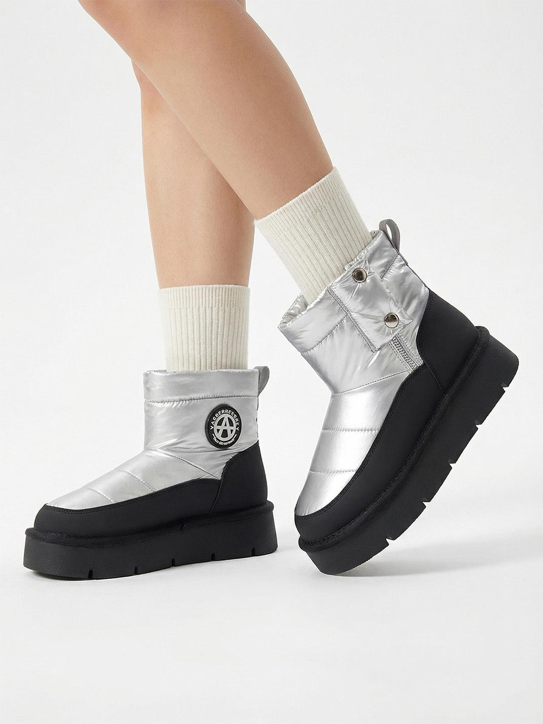 Pink Quilted Platform Snow Boots - View 16