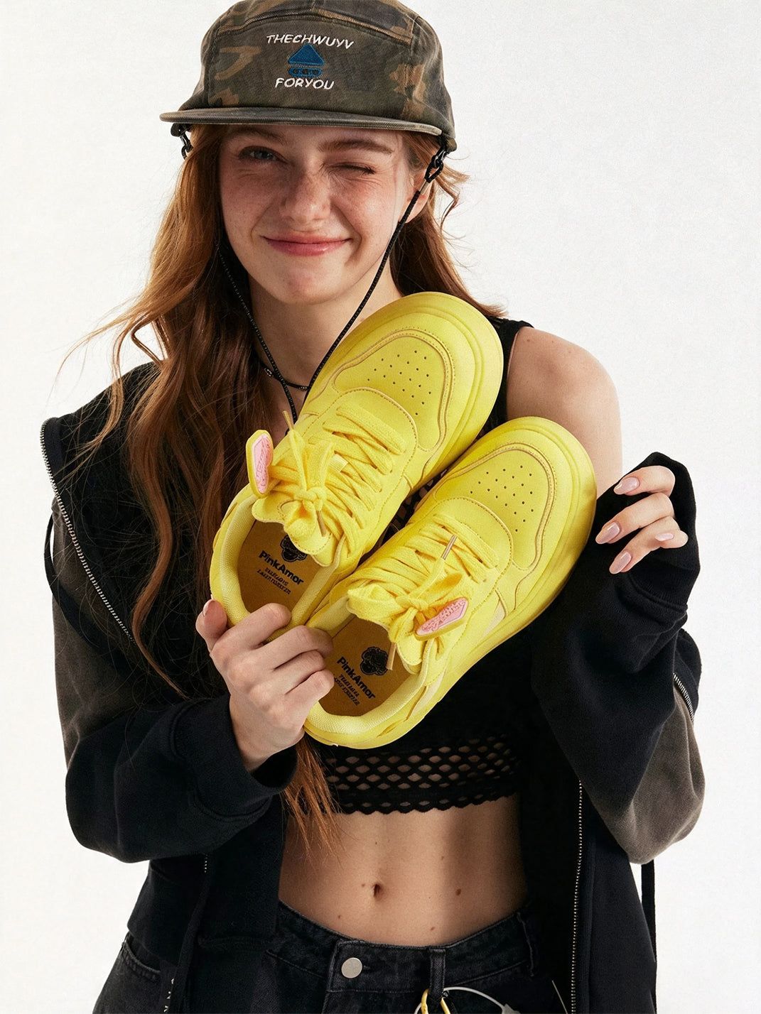 Cupid-Heart Monochrome Platform Sneakers - View 3