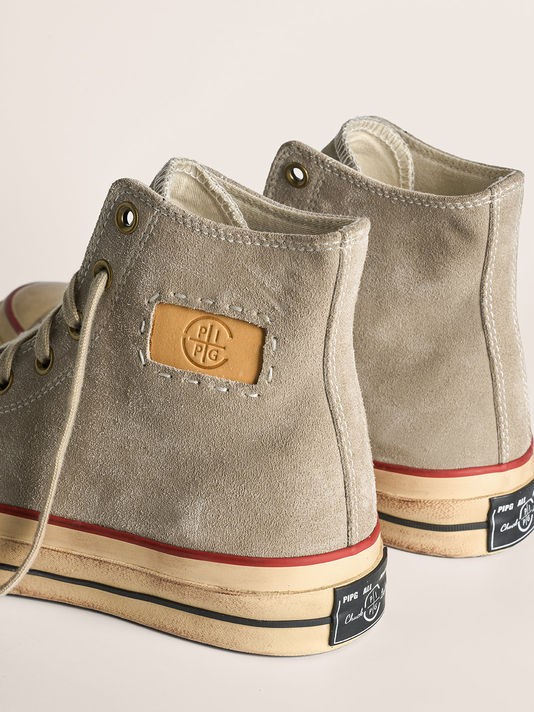 Cow-Suede Distressed High-Top Sneakers - View 19