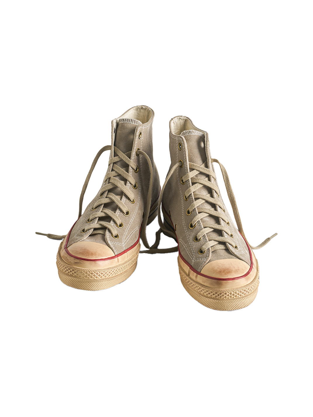 Cow-Suede Distressed High-Top Sneakers - View 25