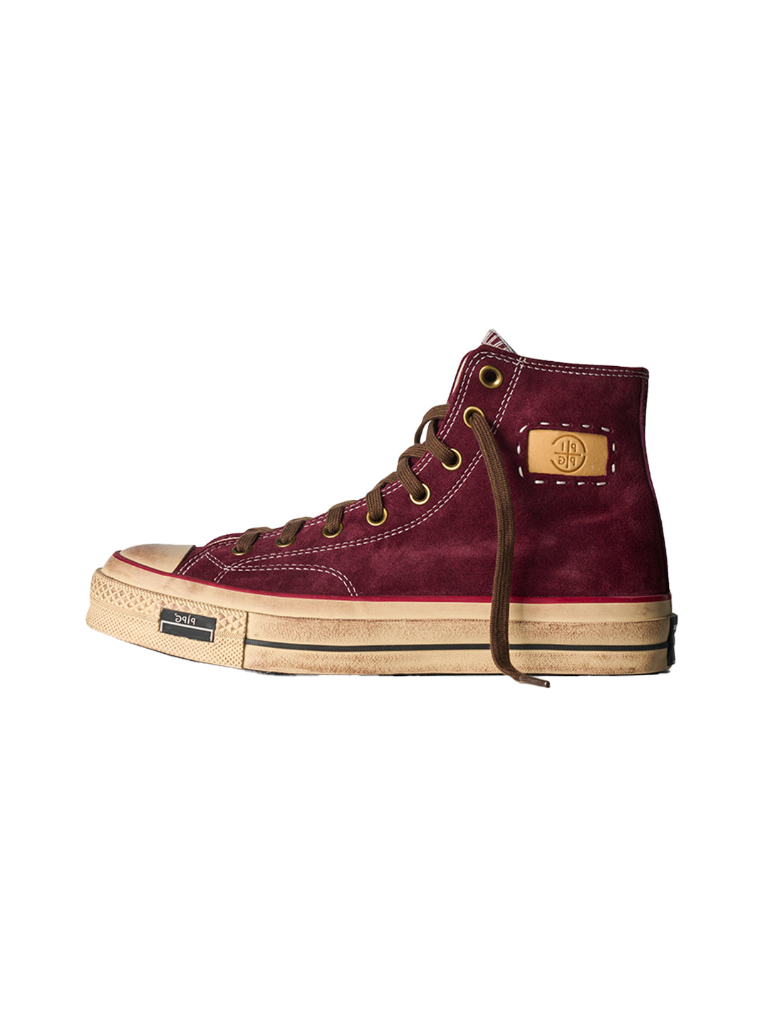 Cow-Suede Distressed High-Top Sneakers - View 28