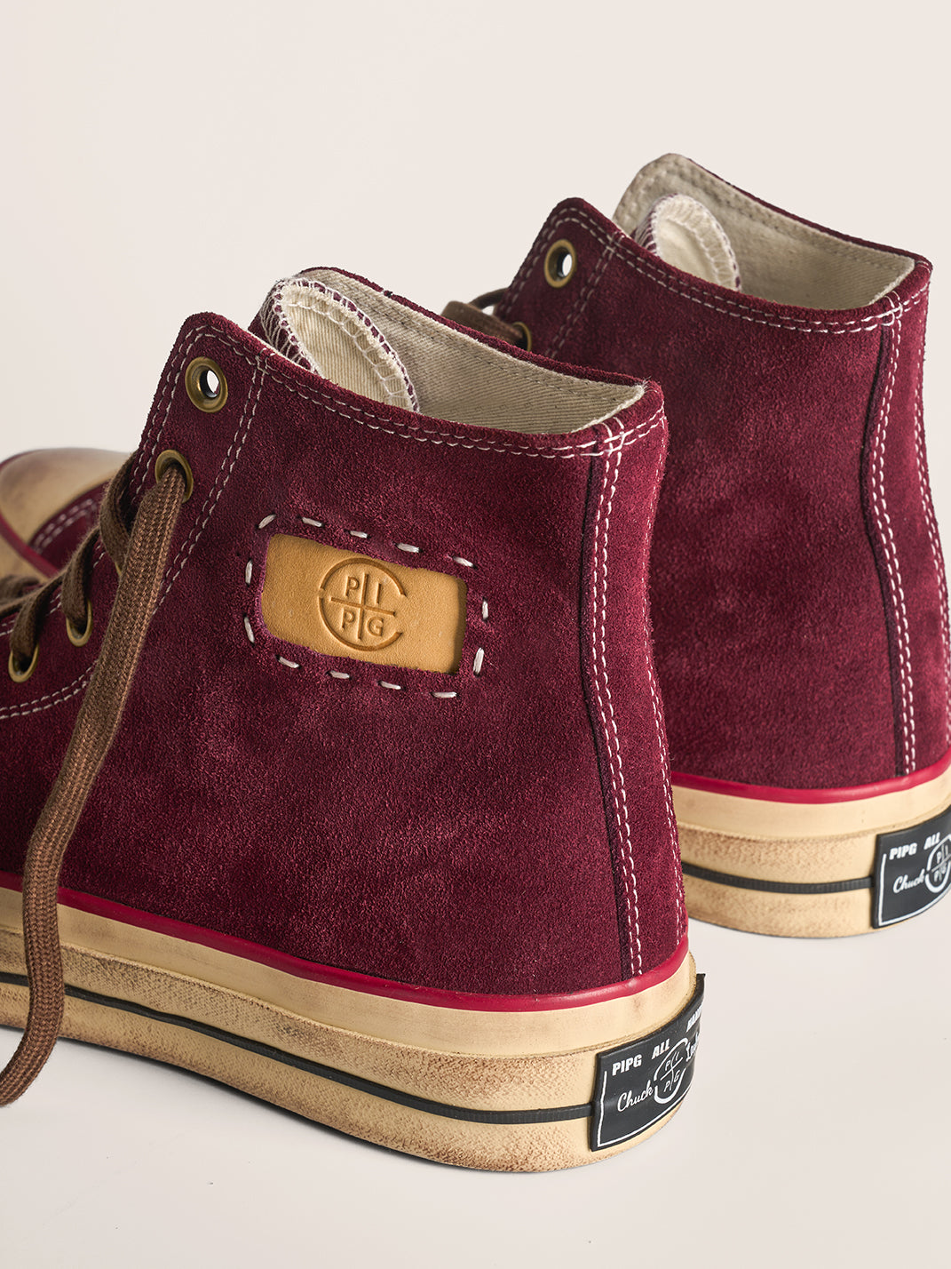 Cow-Suede Distressed High-Top Sneakers - View 31