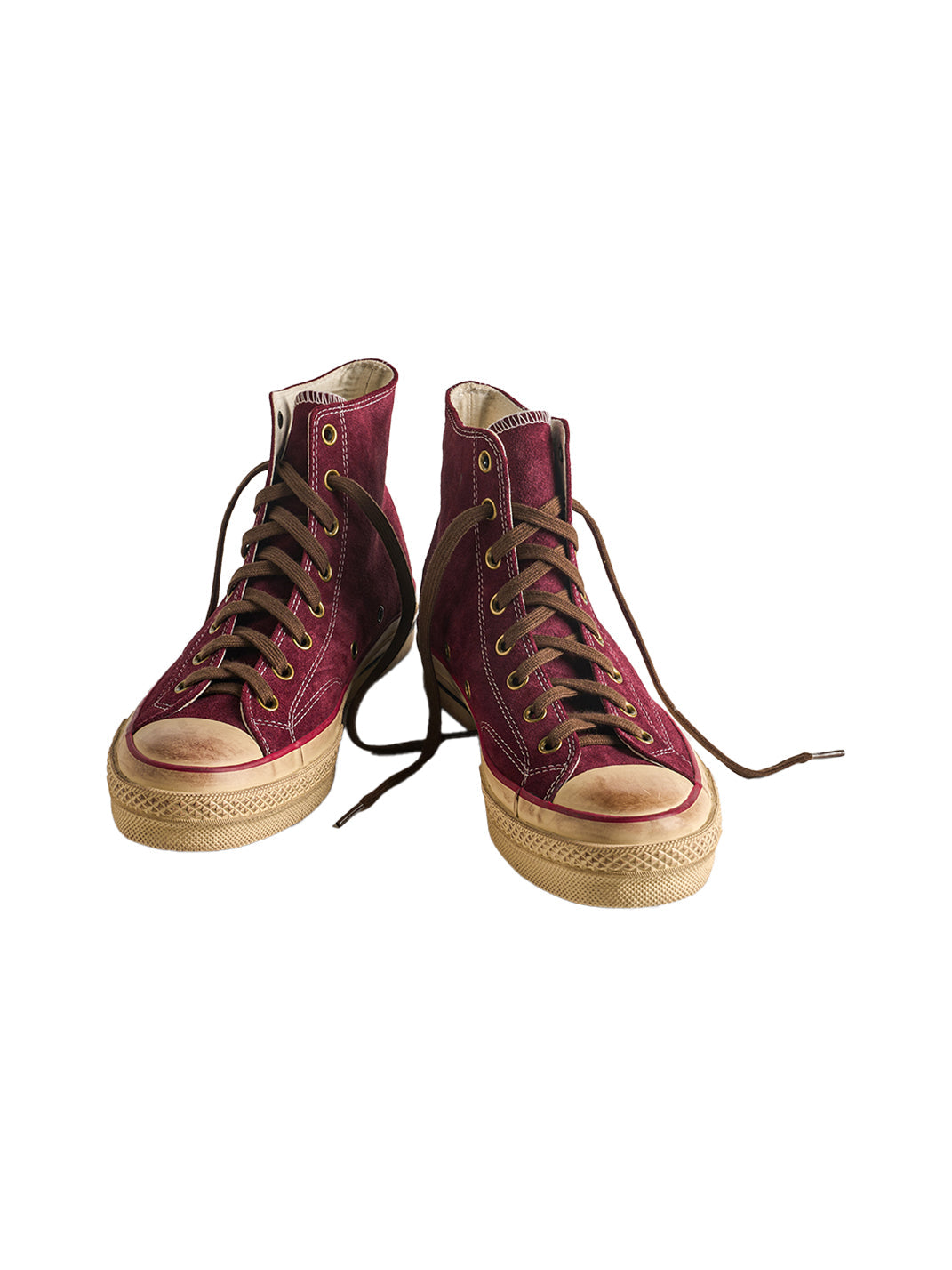 Cow-Suede Distressed High-Top Sneakers - View 33