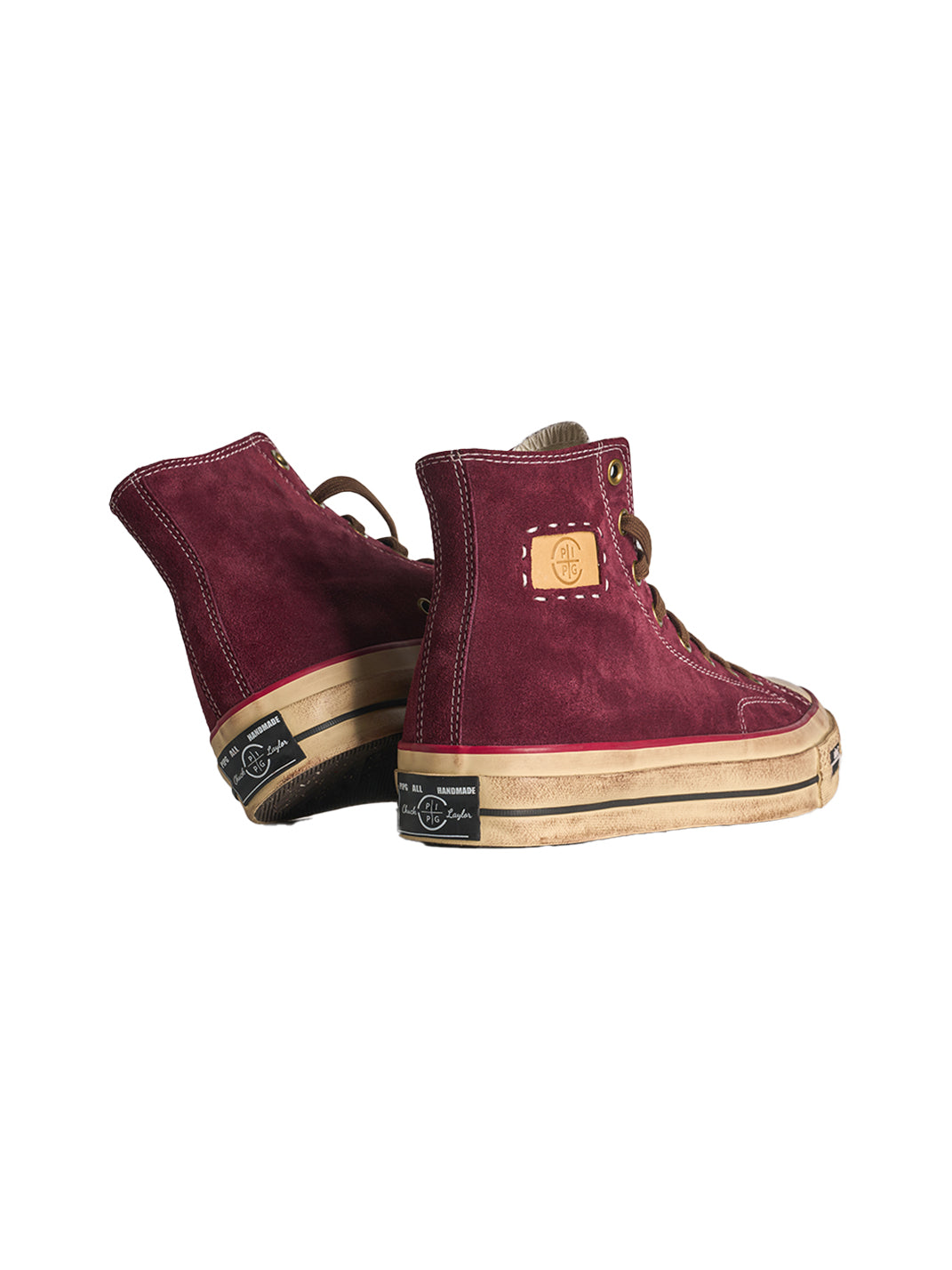 Cow-Suede Distressed High-Top Sneakers - View 36