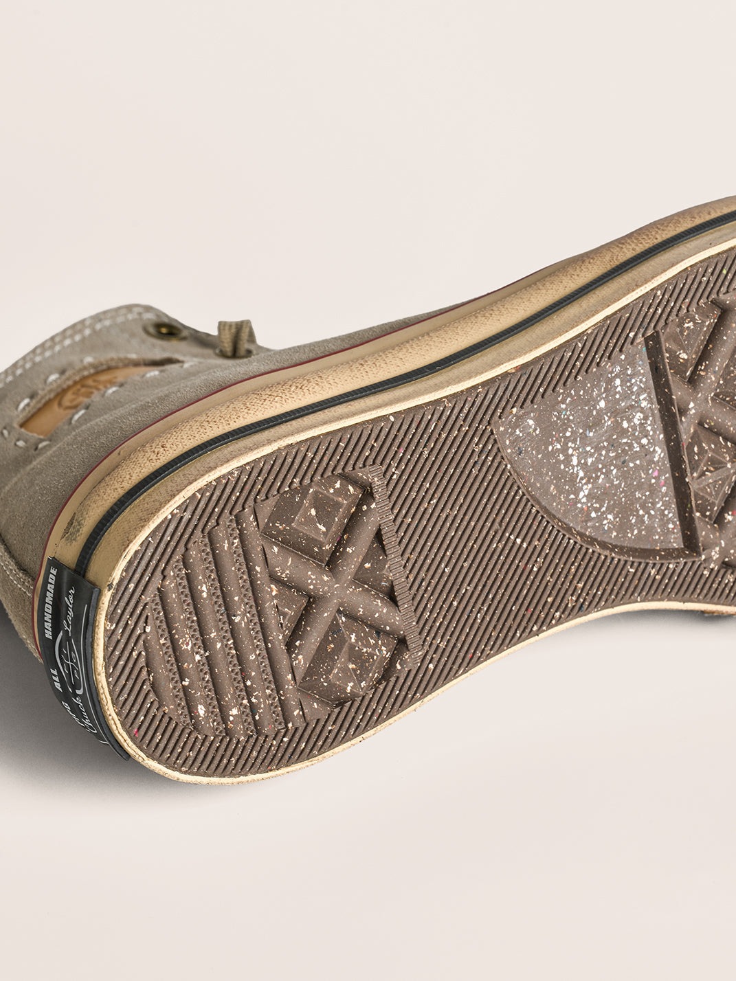 Cow-Suede Distressed High-Top Sneakers - View 42