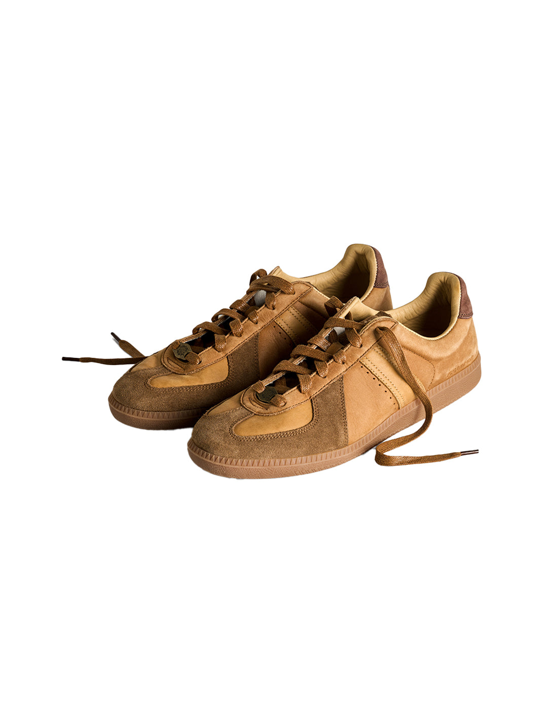 Washed Suede Colorblock Retro Trainers - View 4
