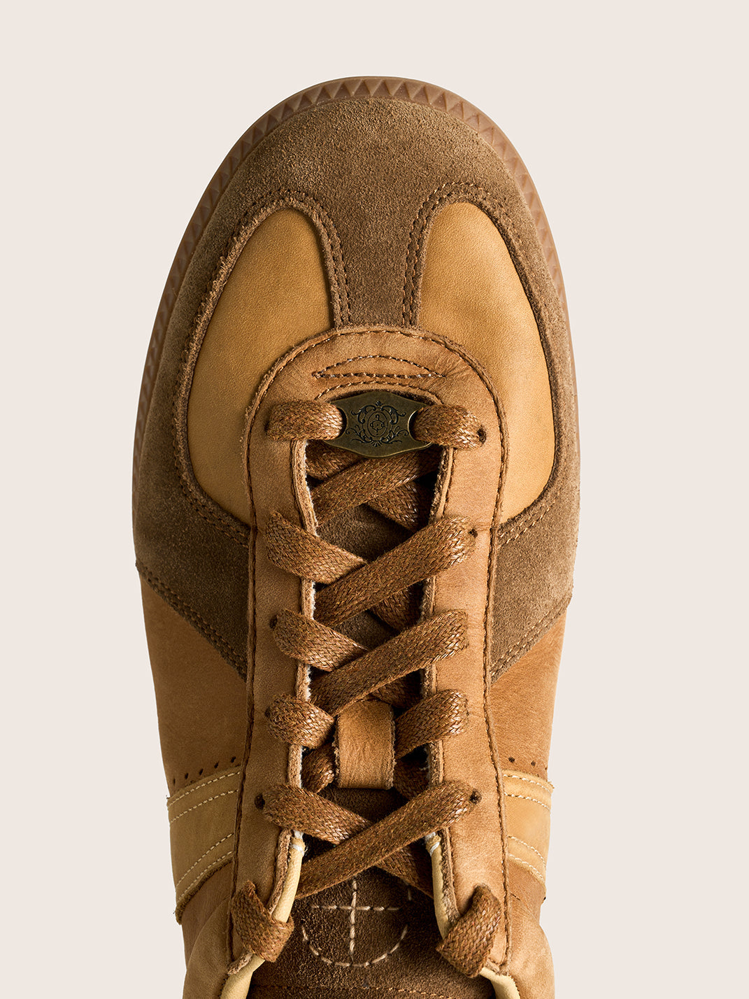 Washed Suede Colorblock Retro Trainers - View 8