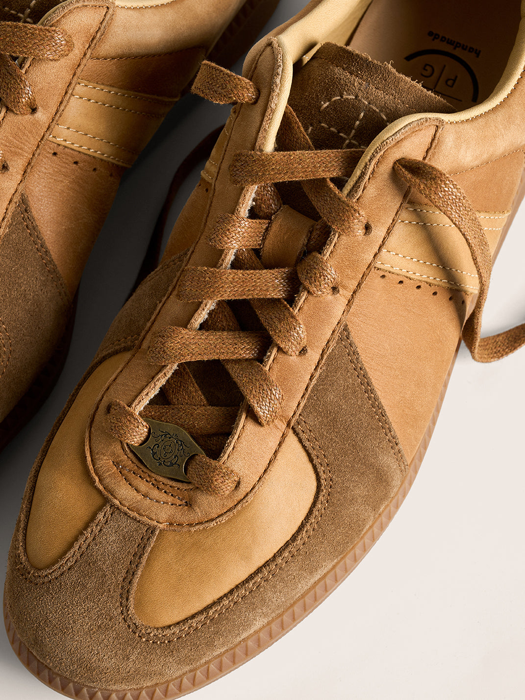 Washed Suede Colorblock Retro Trainers - View 9