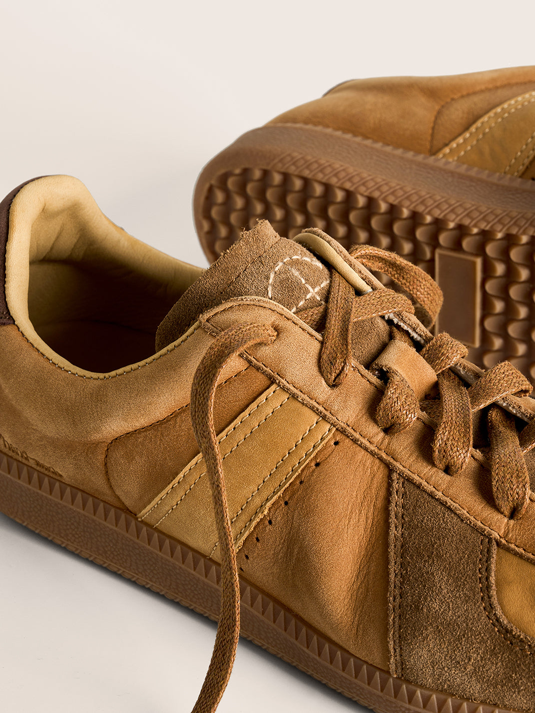 Washed Suede Colorblock Retro Trainers - View 10