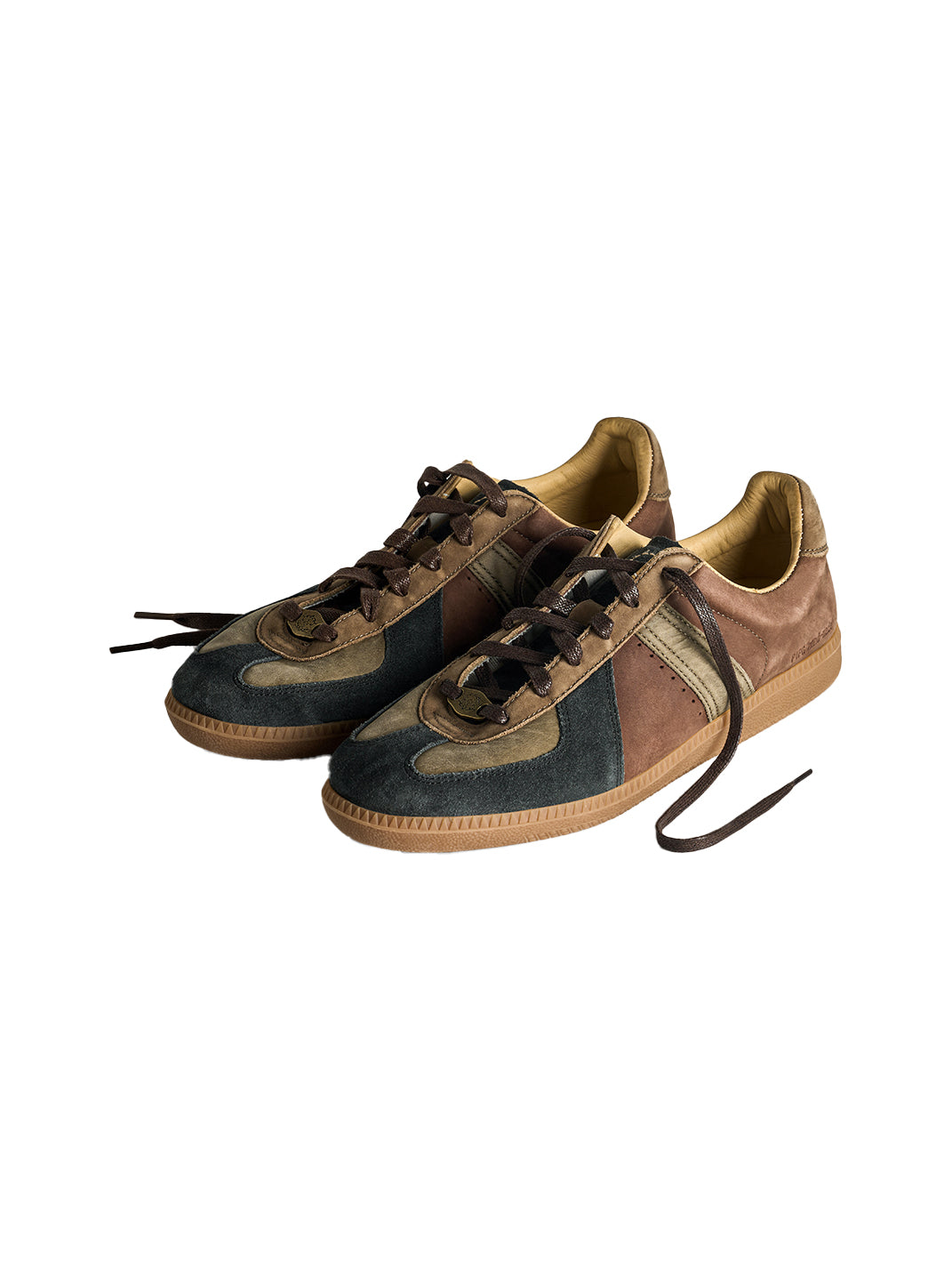 Washed Suede Colorblock Retro Trainers - View 17
