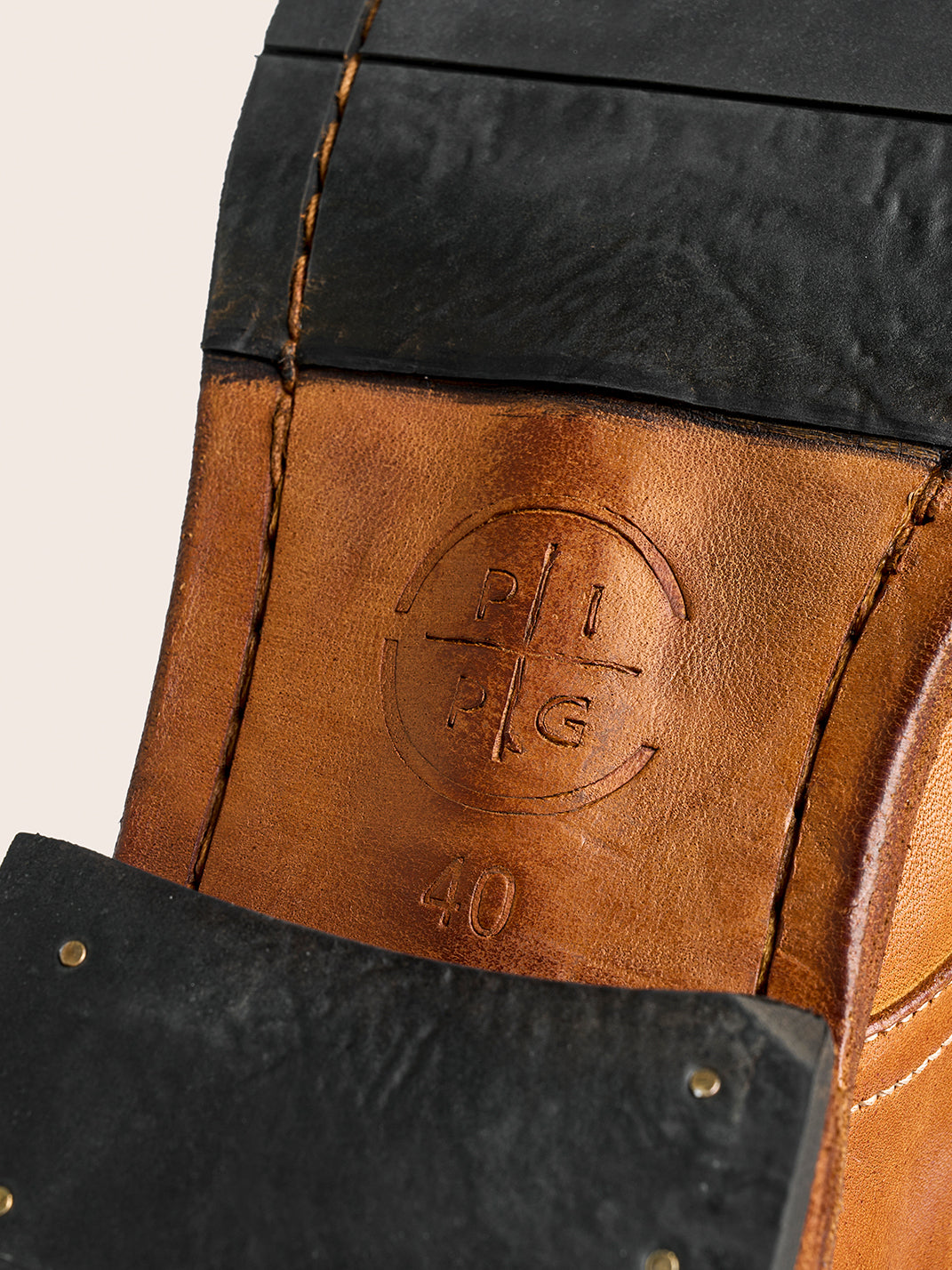 Washed Horsehide Round-Toe Derby Shoes - View 21