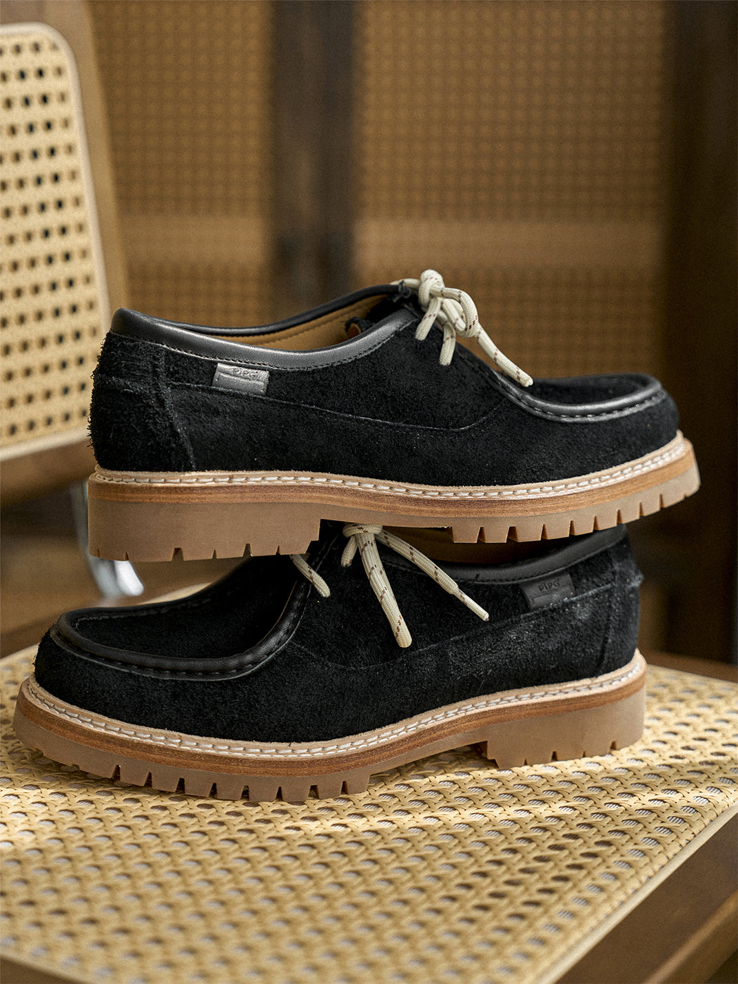 Suede Moc-Toe Lace-Up Work Loafers - View 36