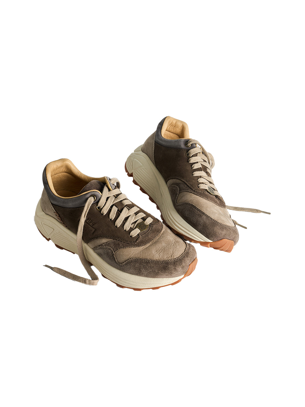 Washed Brown Retro Trail Runners - View 10