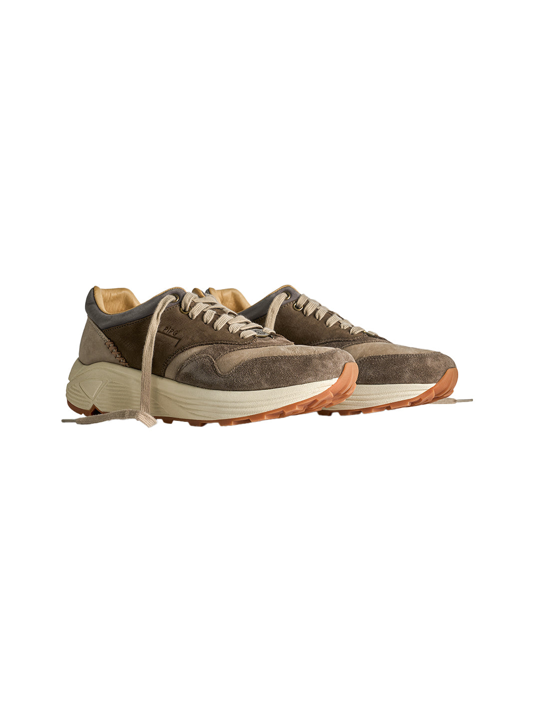 Washed Brown Retro Trail Runners - View 12