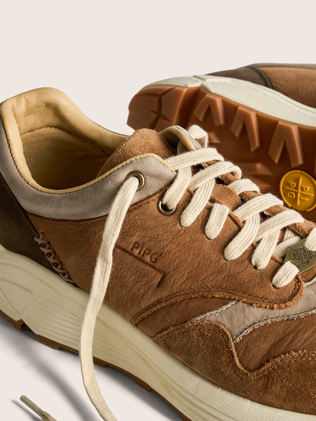 Washed Brown Retro Trail Runners - View 18