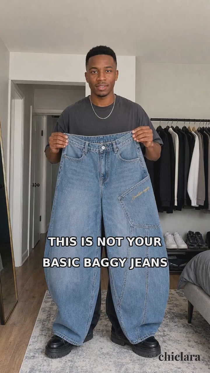 Breeze-Dome Balloon Denim Pants