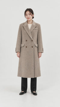 Khaki Mid-Length Regular Shoulder Wool Coat - instrumental relaxed studio showcase