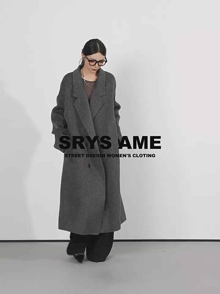 Slate Atelier Double-Breasted Wool Coat by SRYS | Chiclara