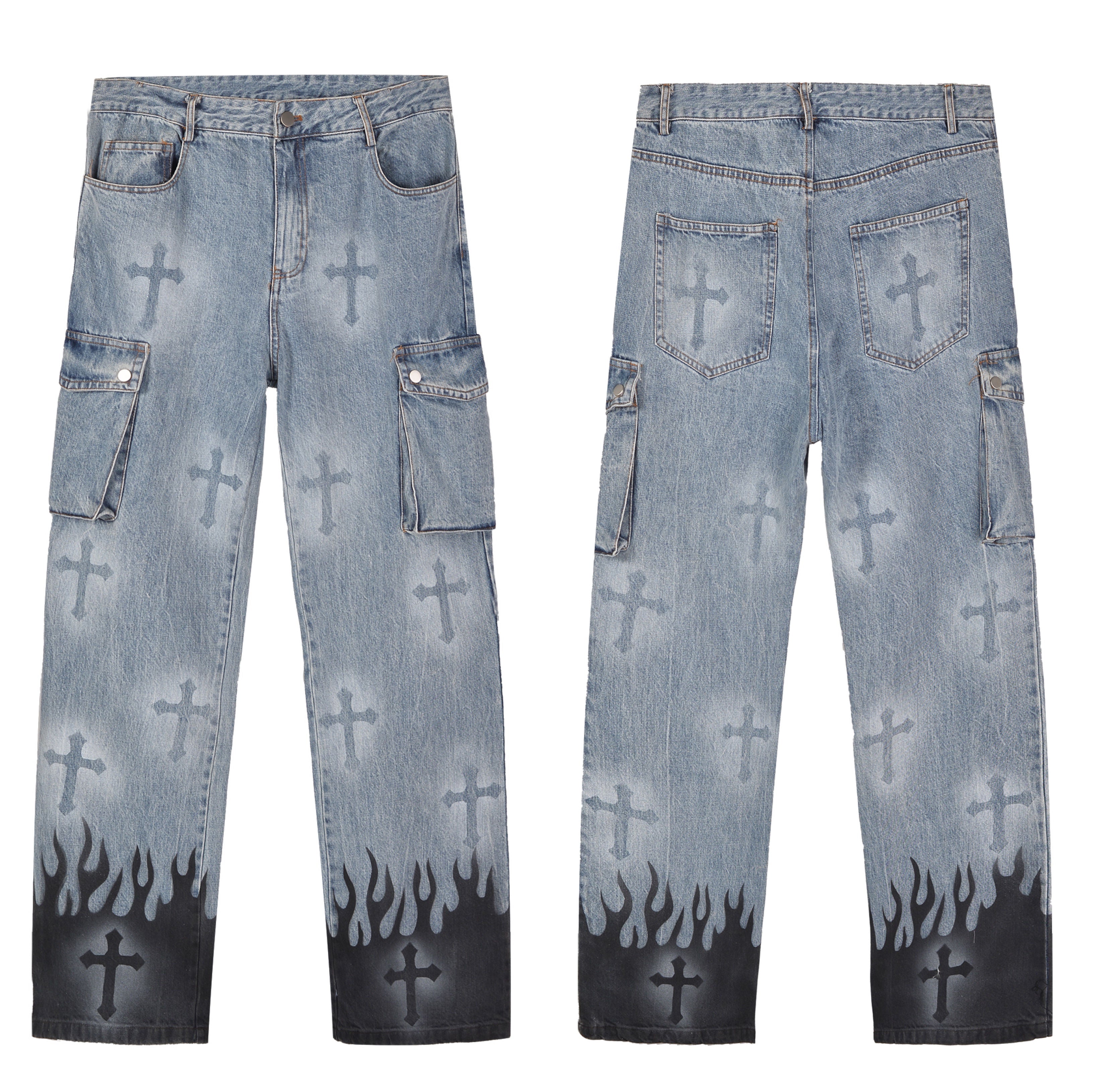 Gothic Cross Cargo Jeans