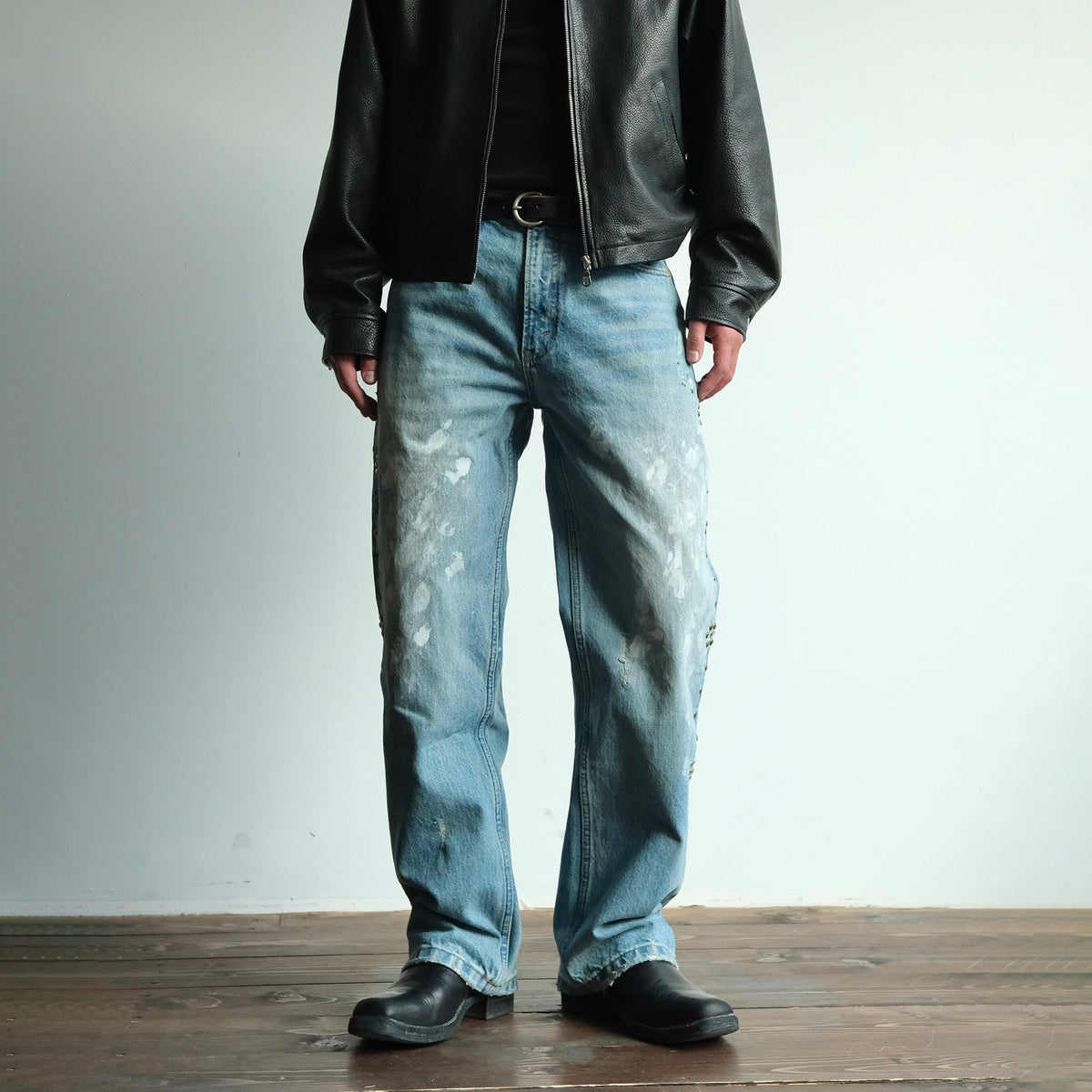 Paint Fleck Light Wash Jeans - product view 1