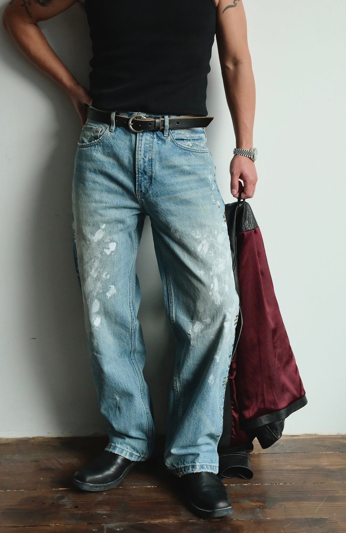 Paint Fleck Light Wash Jeans - product view 5