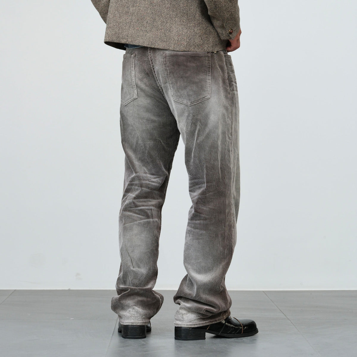 Faded Straight Leg Corduroy Pants - Coffee 5