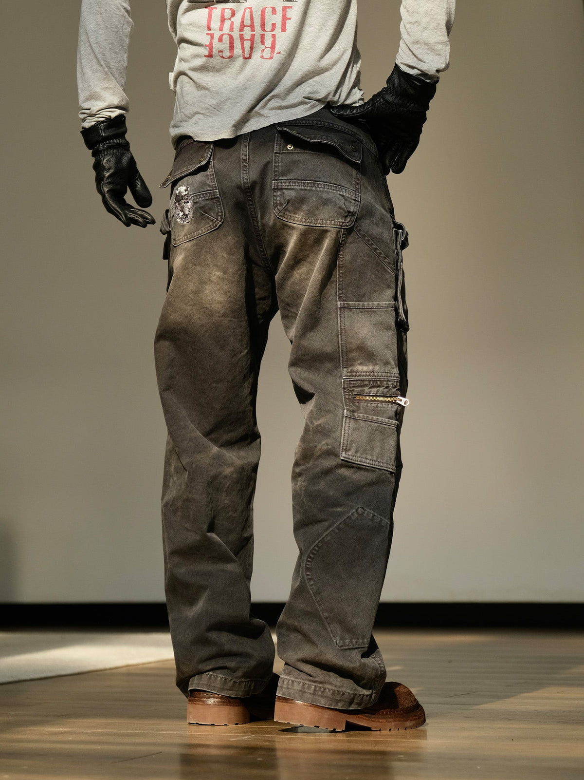 Washed Cotton Utility Pocket Cargo Pants - detail or styled view 13