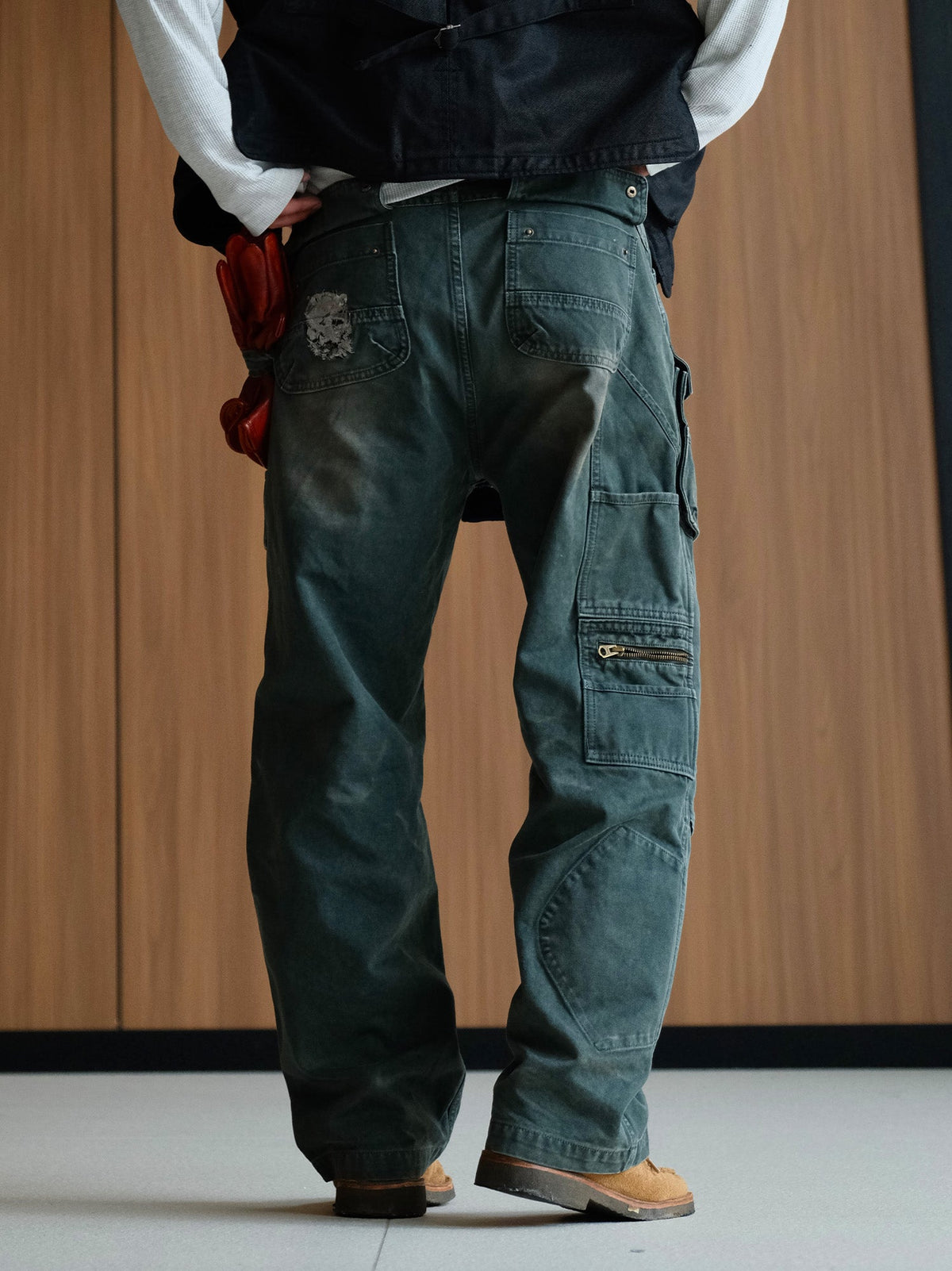 Washed Cotton Utility Pocket Cargo Pants - detail or styled view 18