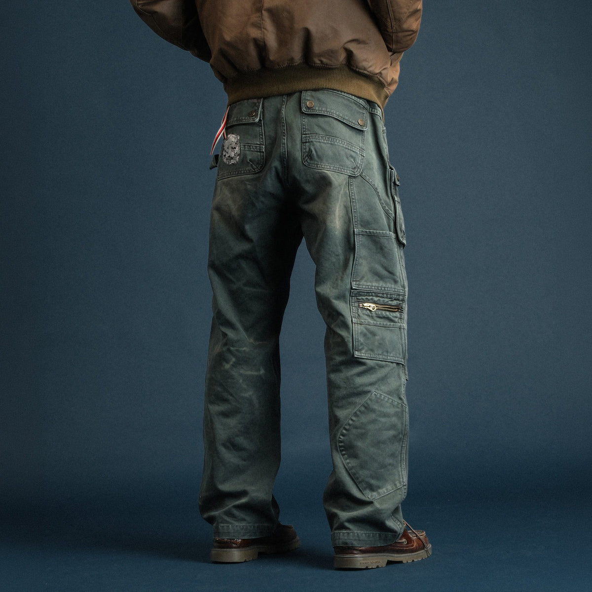 Washed Cotton Utility Pocket Cargo Pants - detail or styled view 6