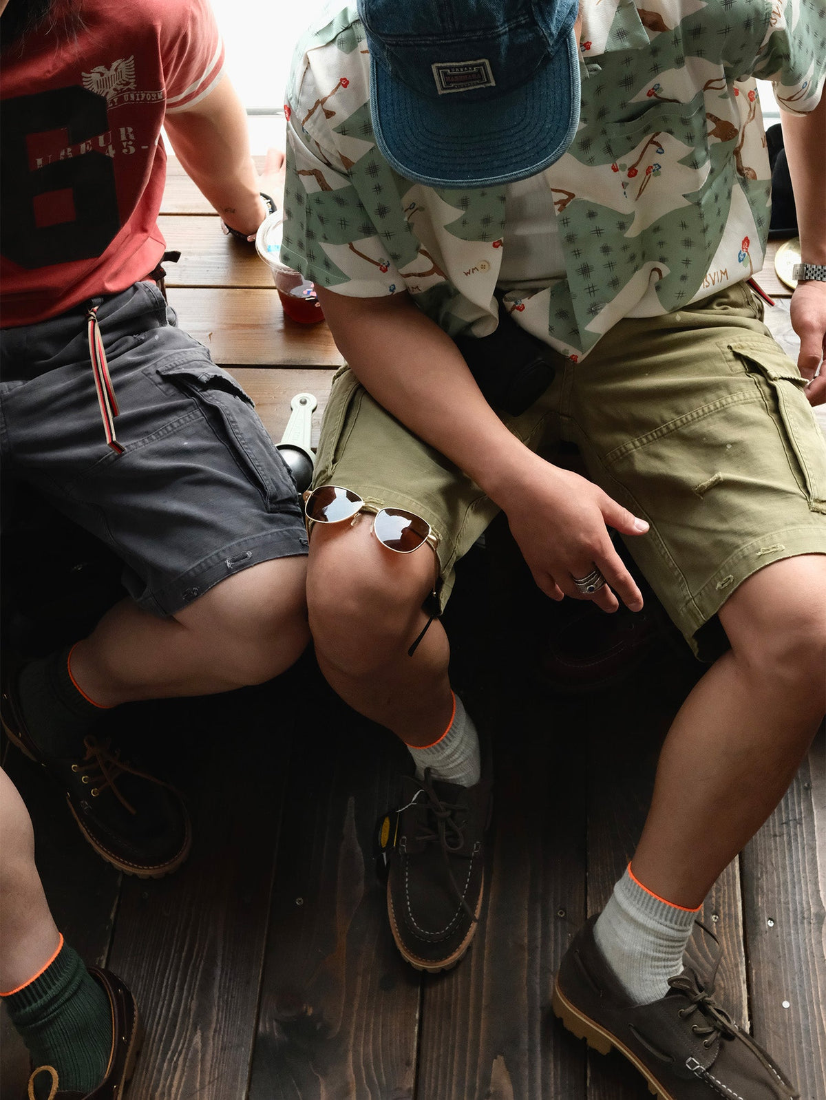 Washed Utility Pocket Cotton Cargo Shorts - detail or styled view 13