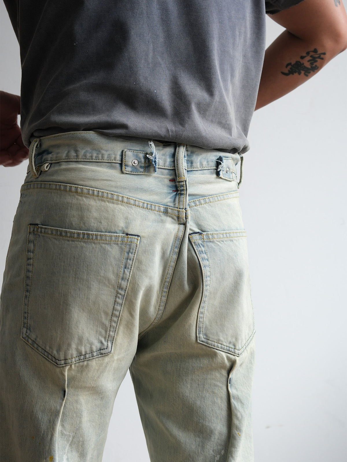 Pale Wash Paint Splatter Jeans - product view 13