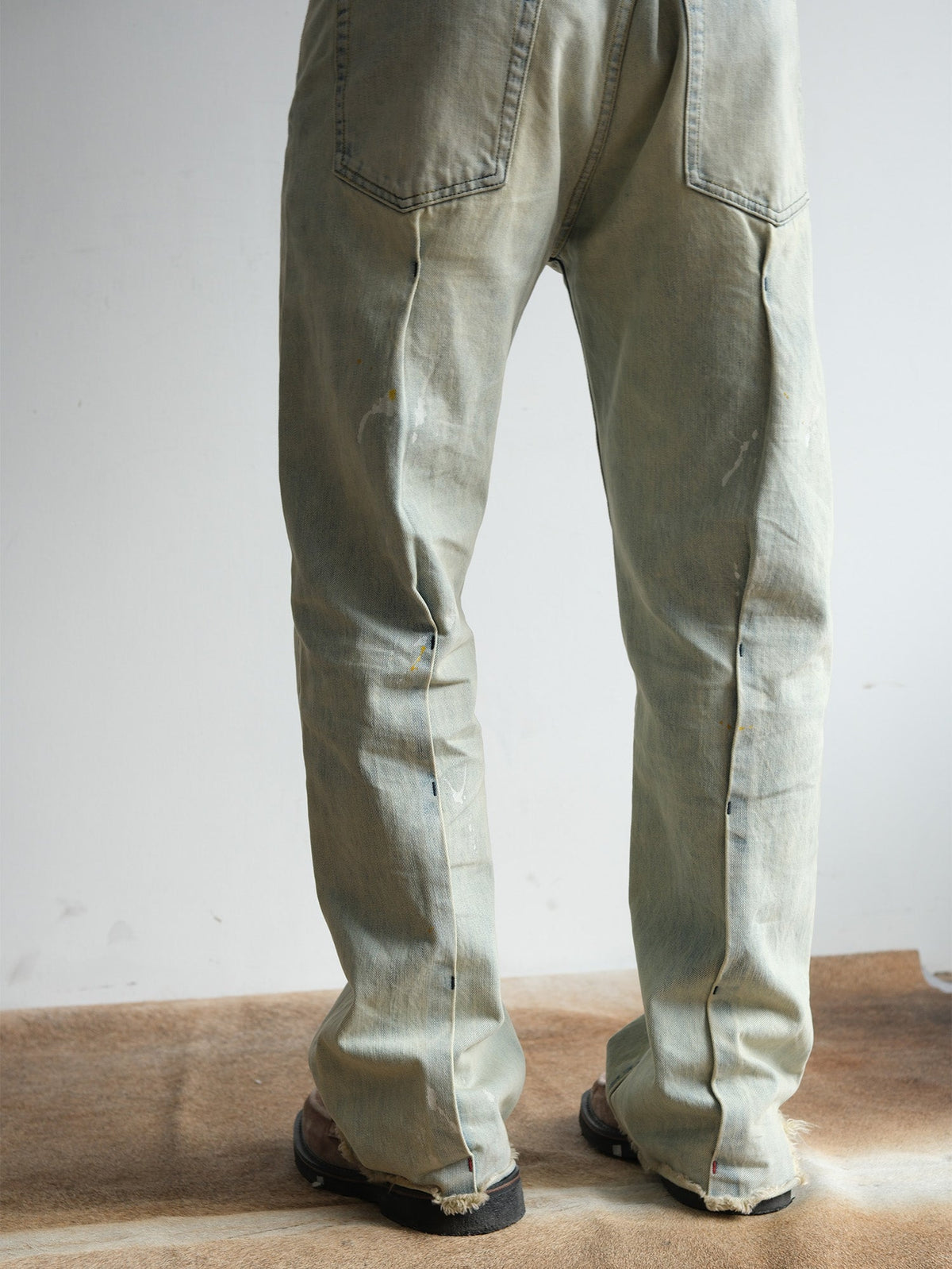 Pale Wash Paint Splatter Jeans - product view 14