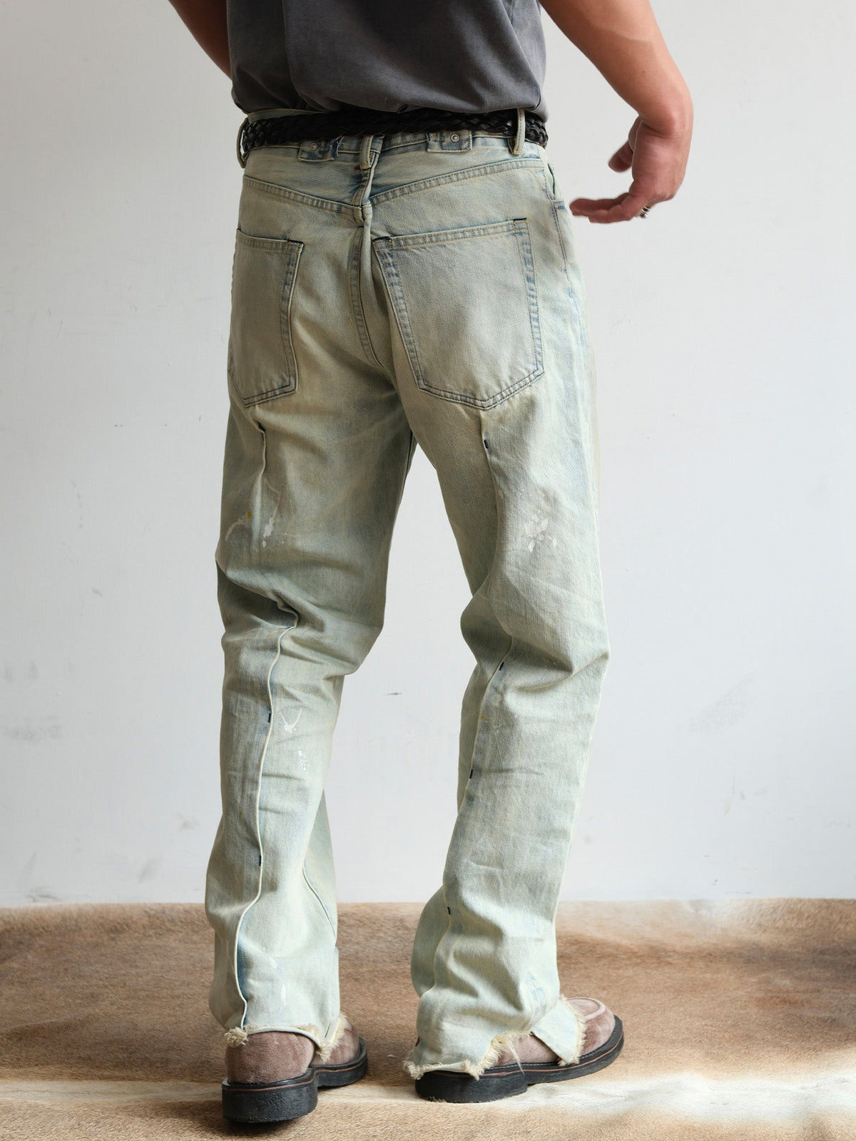 Pale Wash Paint Splatter Jeans - product view 8
