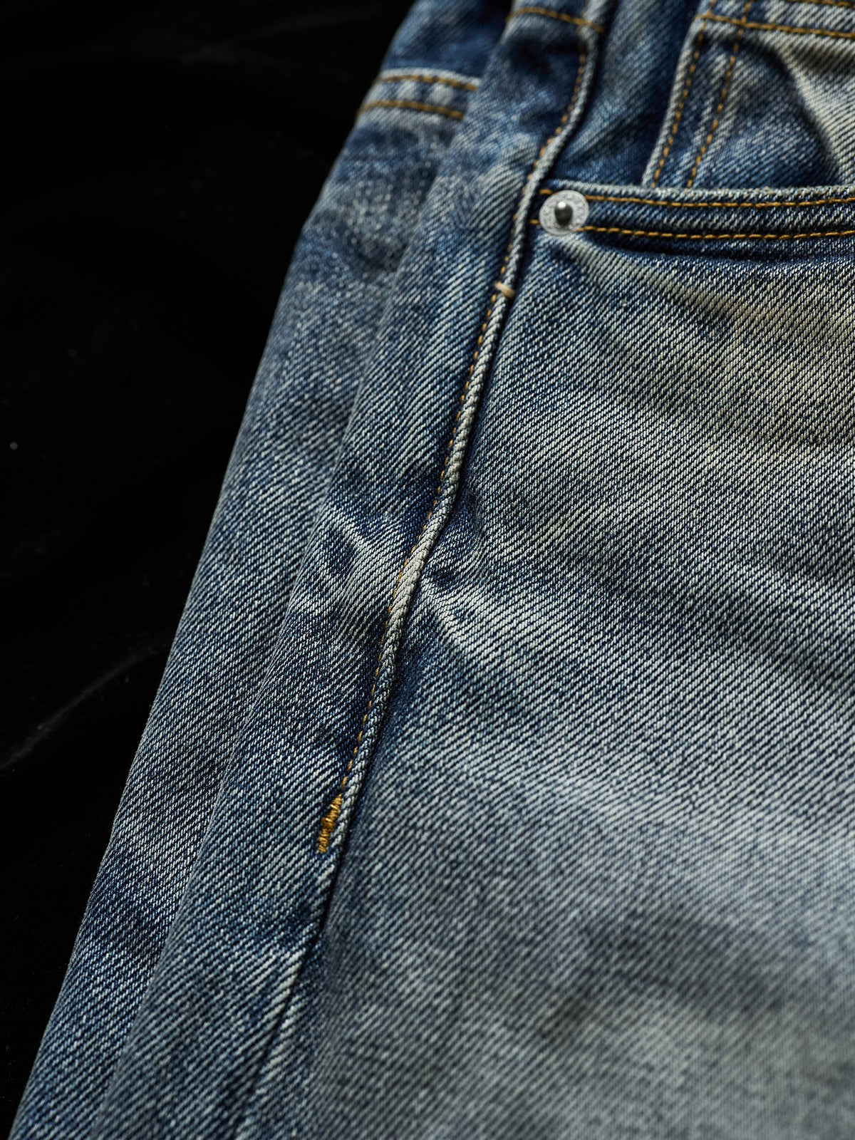 Whiskered Vintage Wash Straight Leg Jeans - product view 16