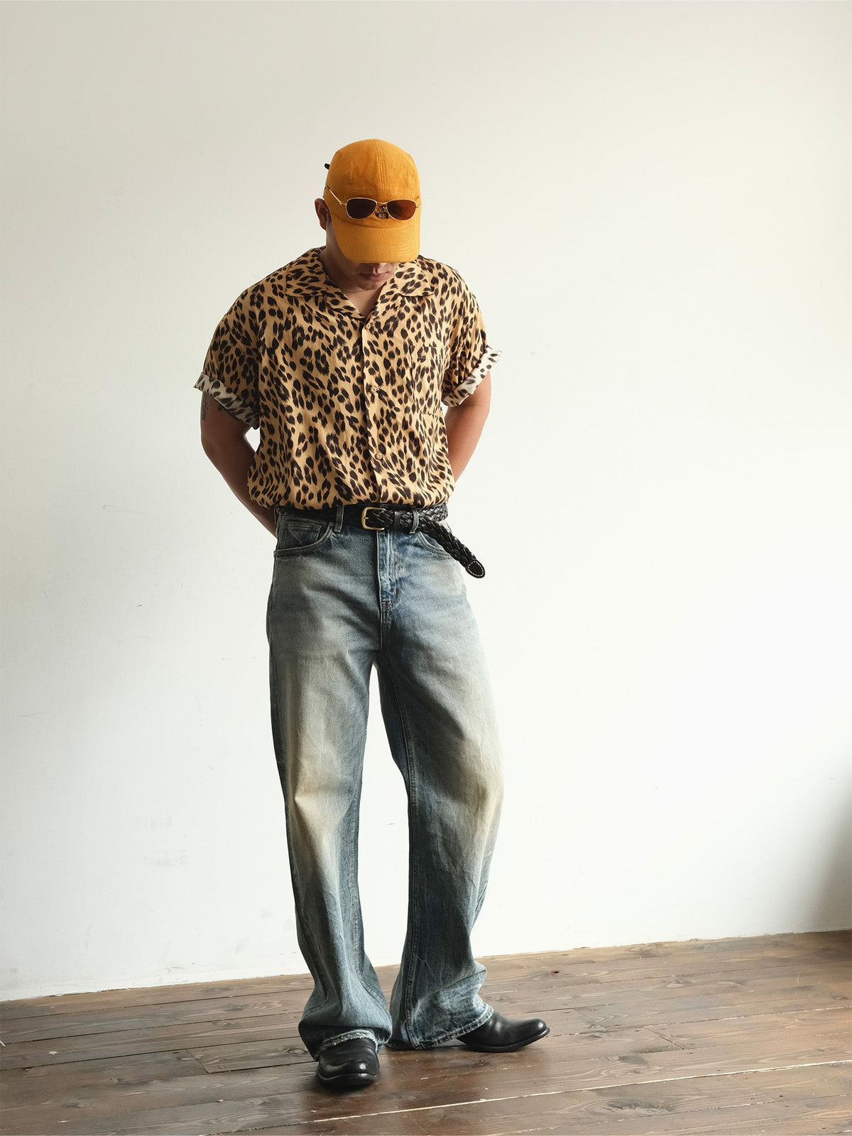 Whiskered Vintage Wash Straight Leg Jeans - product view 5