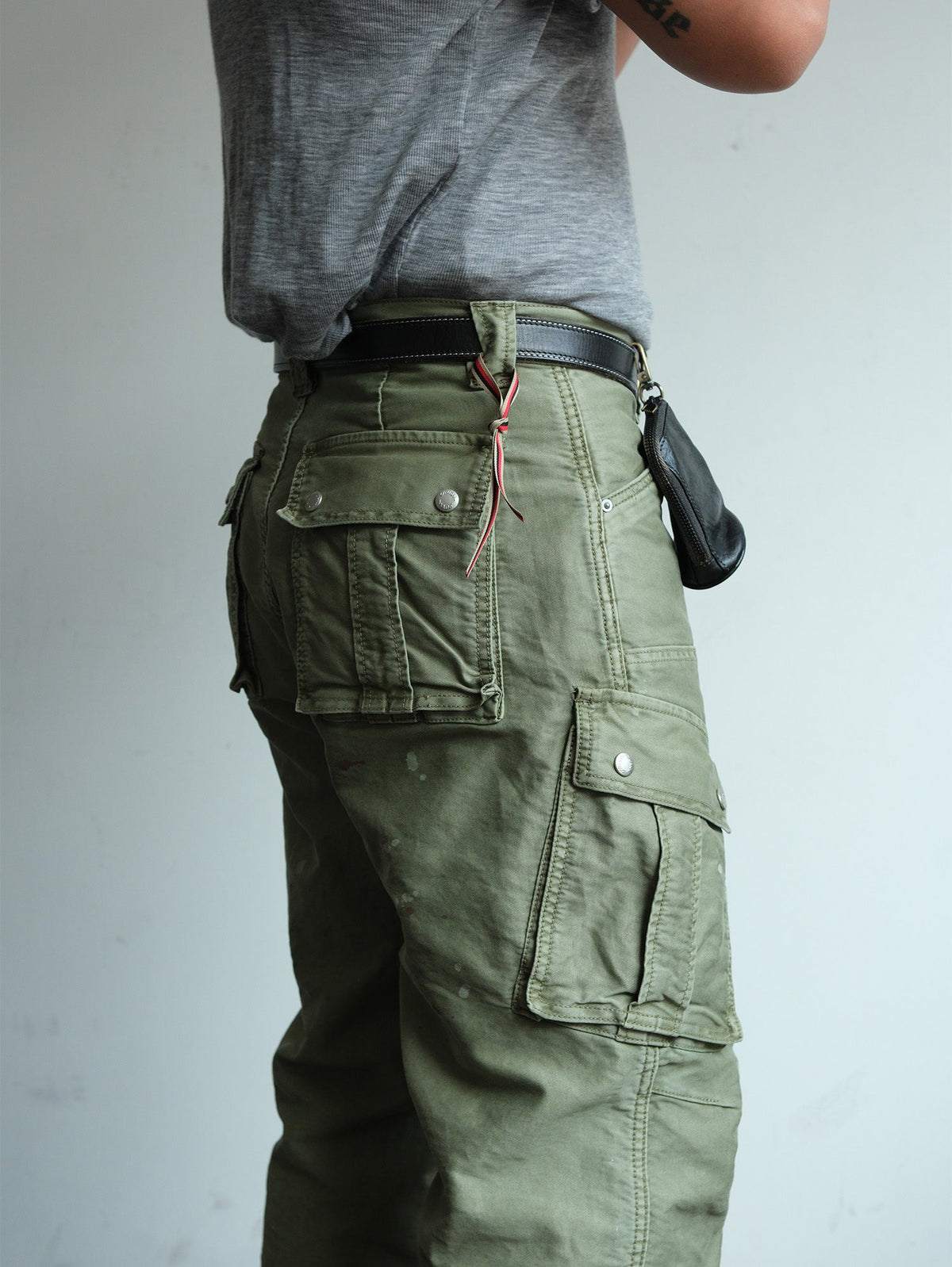 Washed Panel Seam Utility Cargo Pants - detail or styled view 12