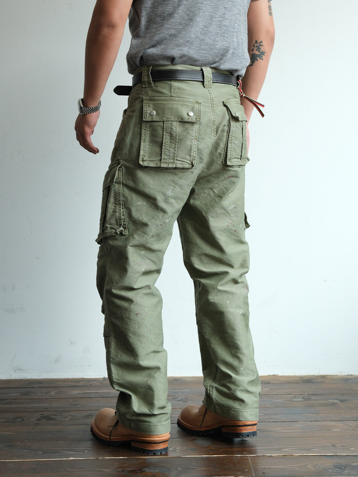 Washed Panel Seam Utility Cargo Pants - detail or styled view 5