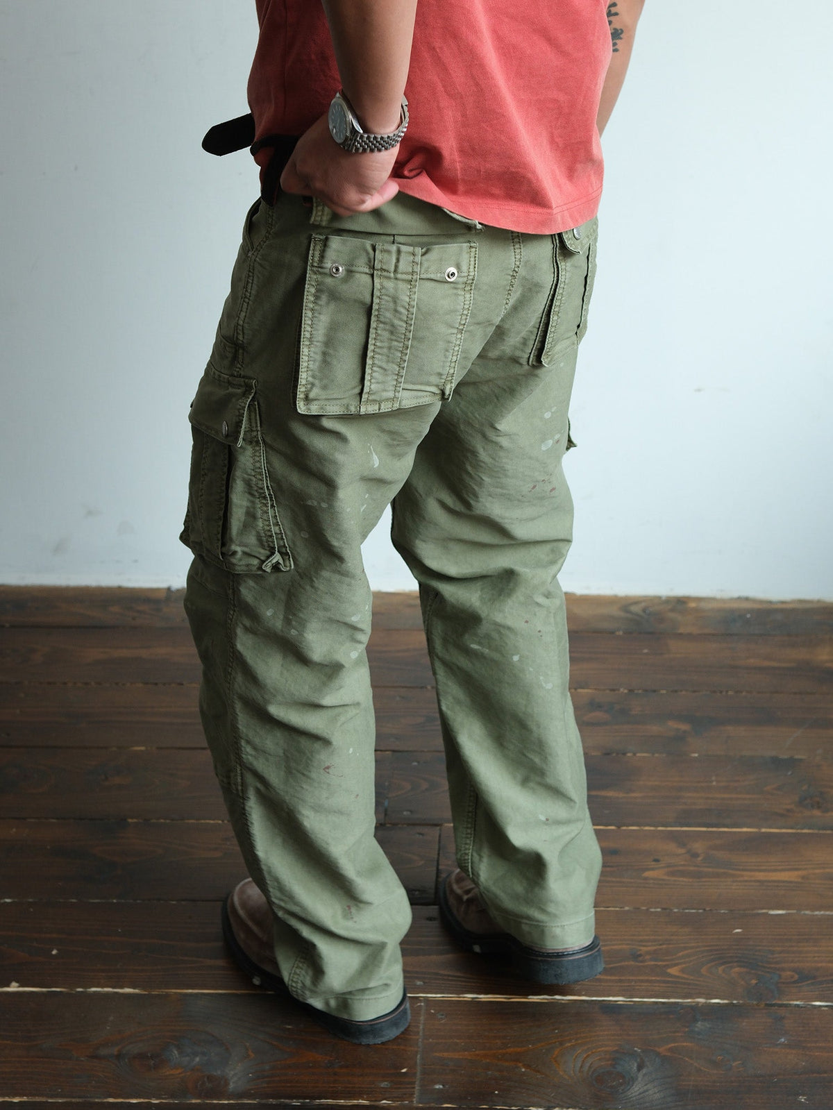 Washed Panel Seam Utility Cargo Pants - detail or styled view 6