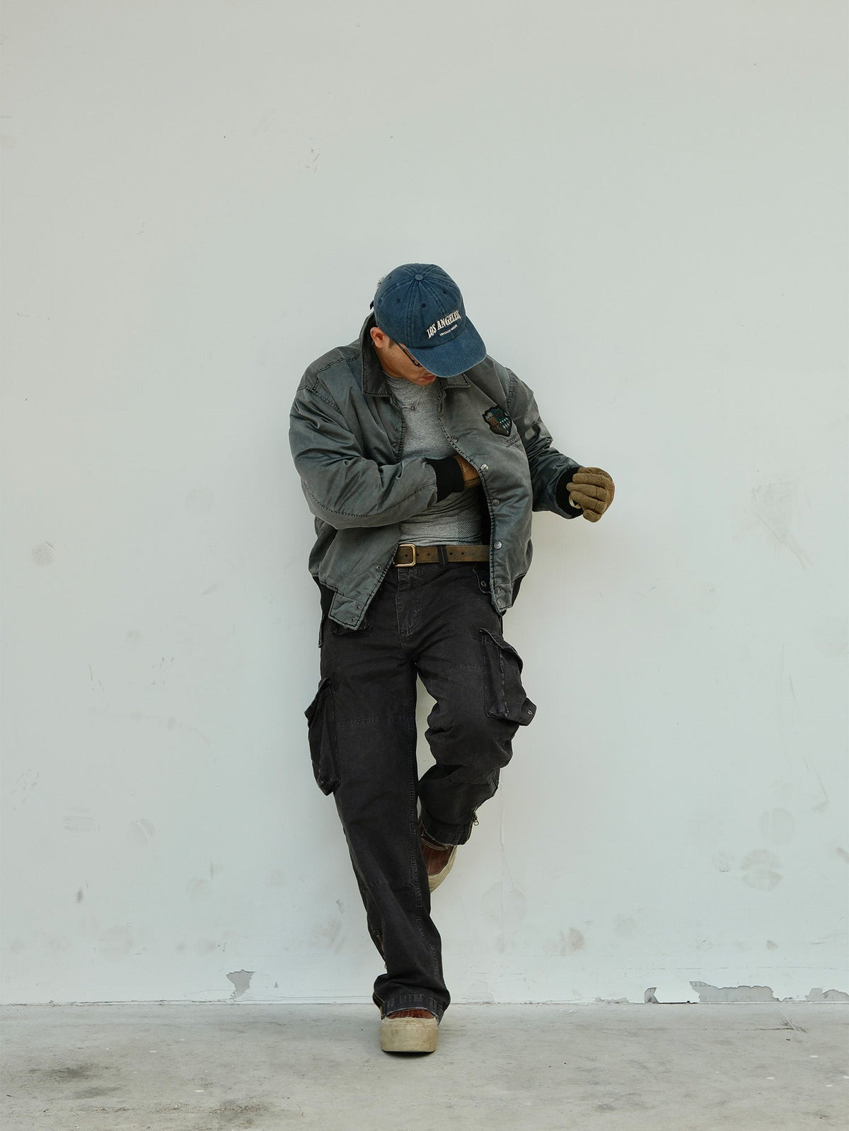 Distressed Wide Leg Cotton Cargo Pants - product view 7