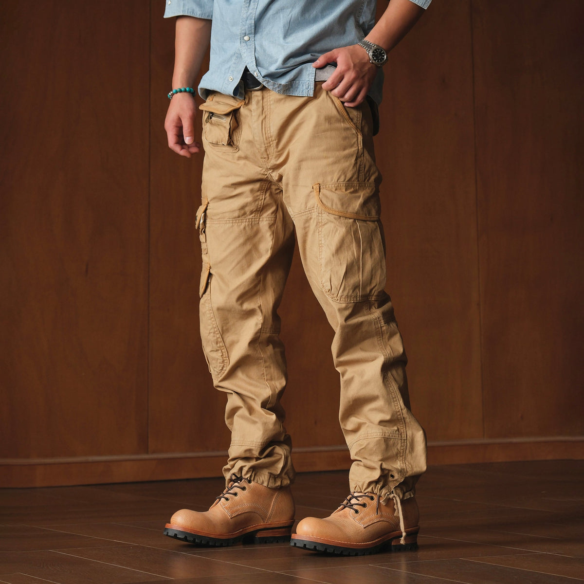 Paneled Straight Leg Utility Cargo Pants - product view 3