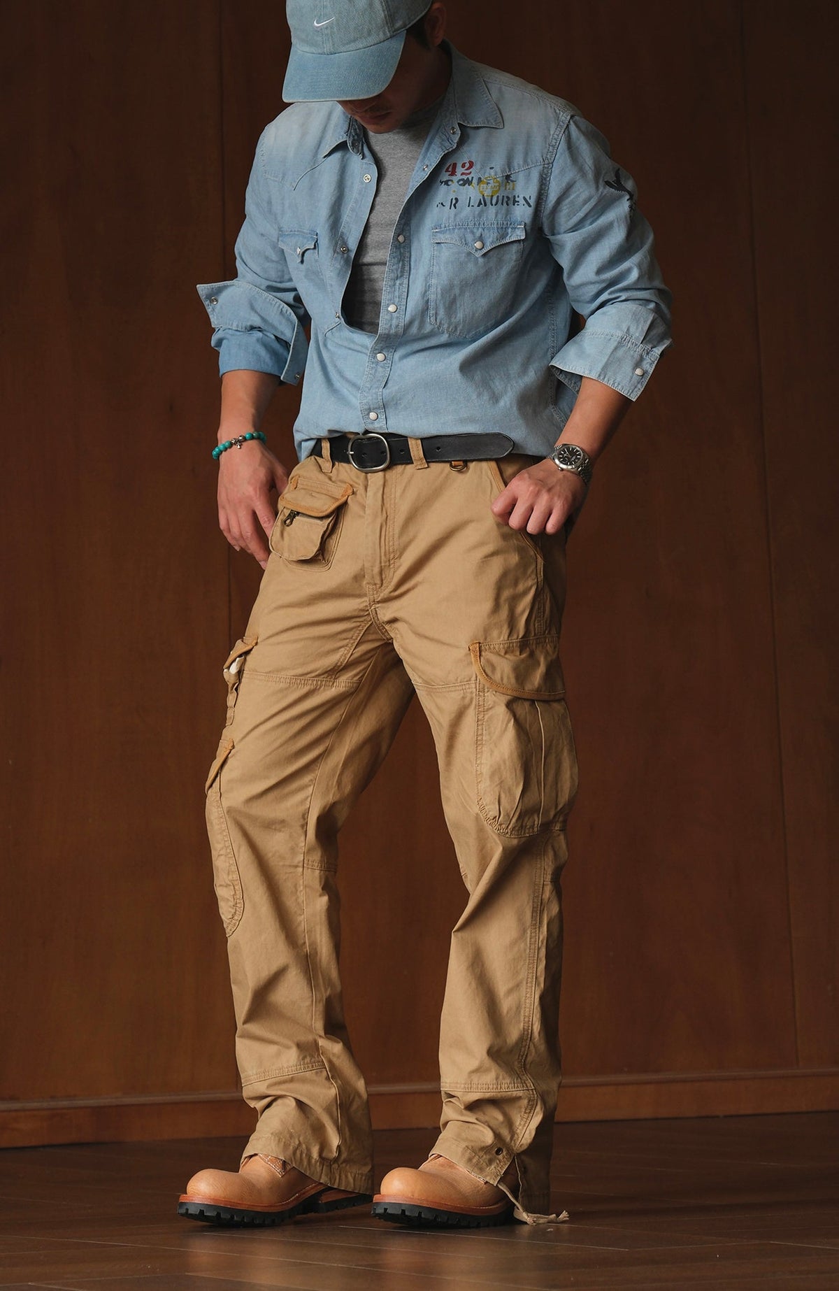 Paneled Straight Leg Utility Cargo Pants - product view 5