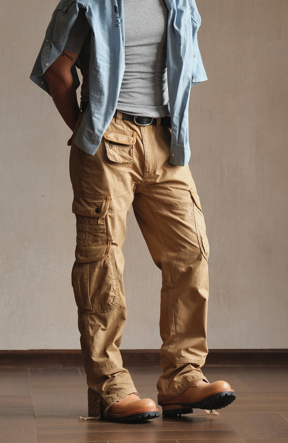 Paneled Straight Leg Utility Cargo Pants - product view 9