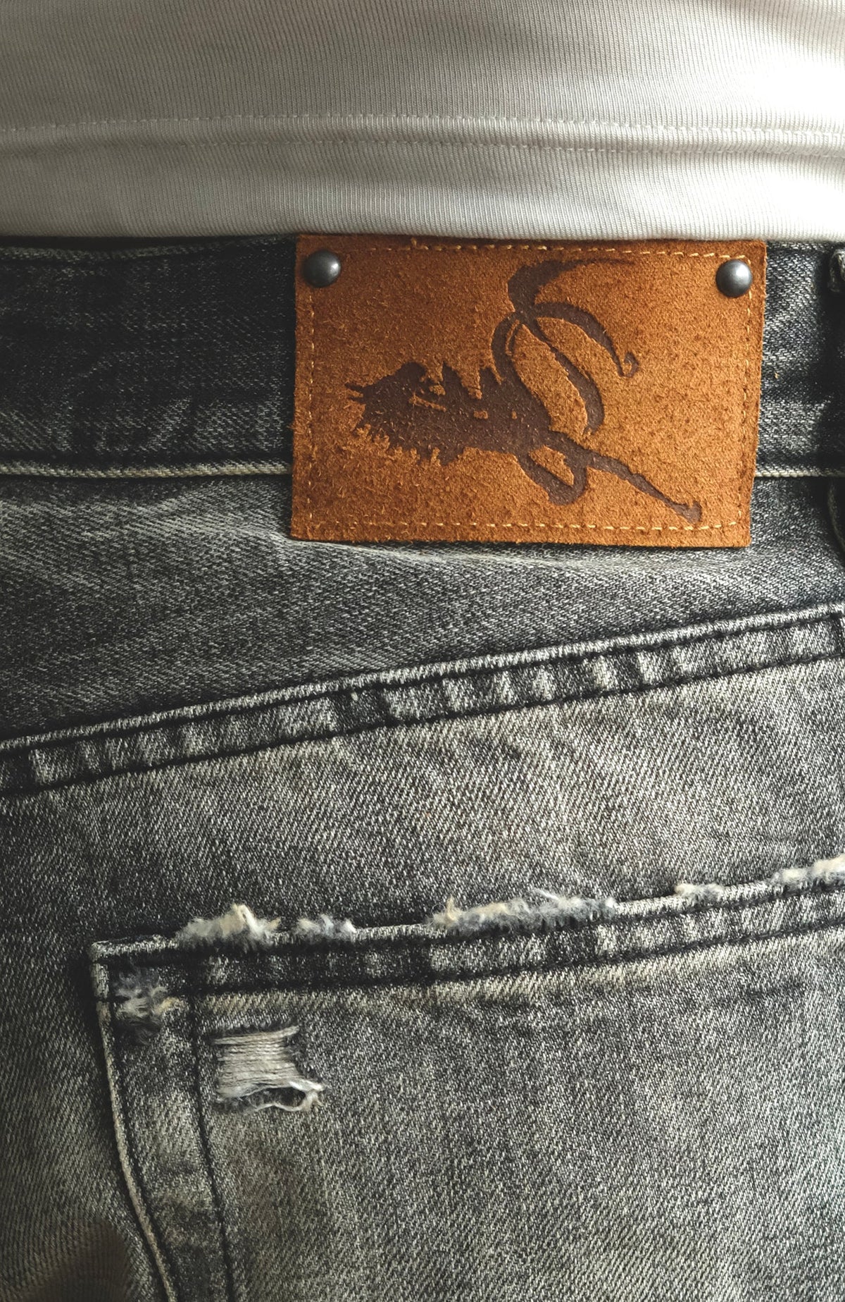 Faded Black Loose Fit Distressed Jeans - product view 10