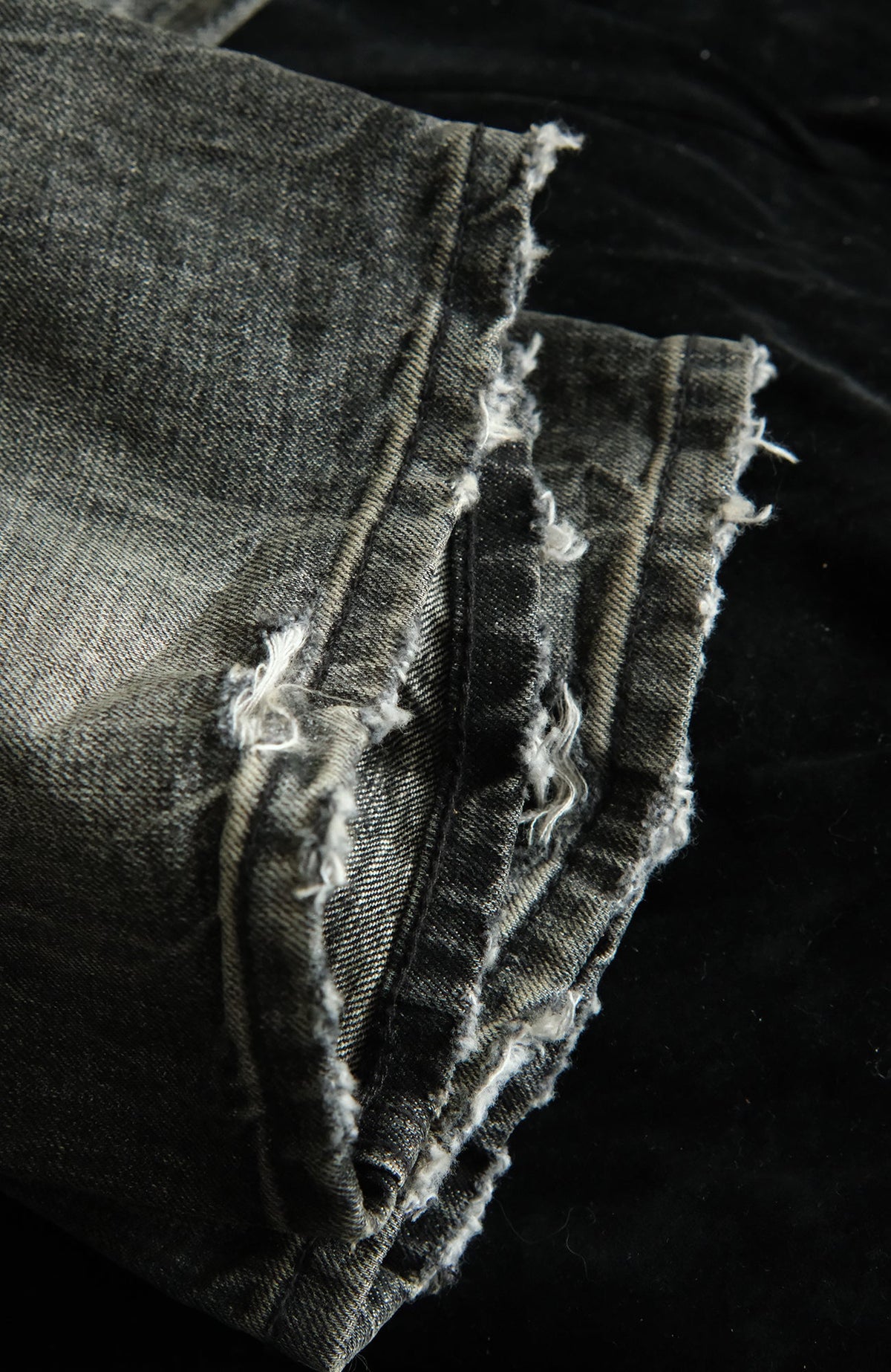 Faded Black Loose Fit Distressed Jeans - product view 11