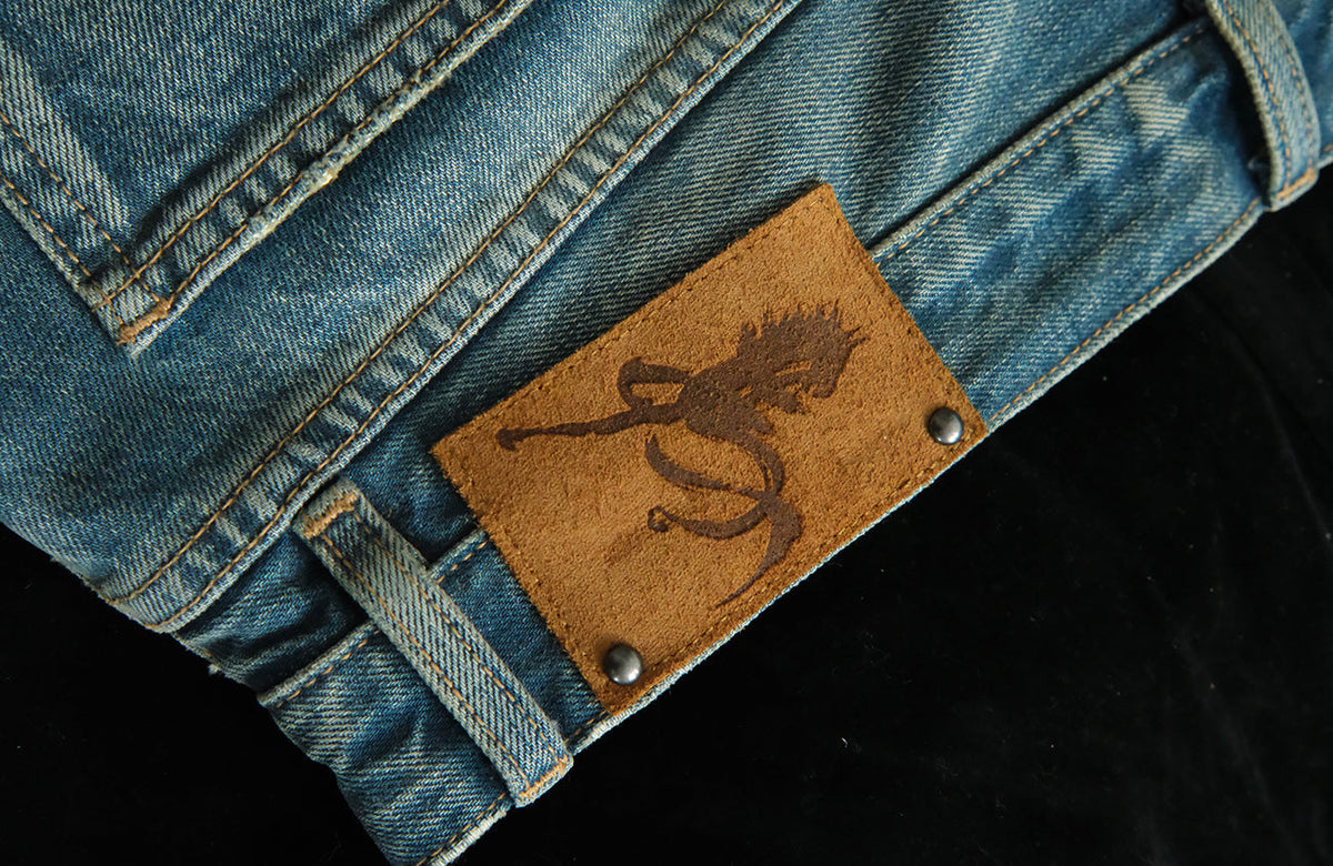 Heavyweight Washed Cotton Straight Jeans - product view 11