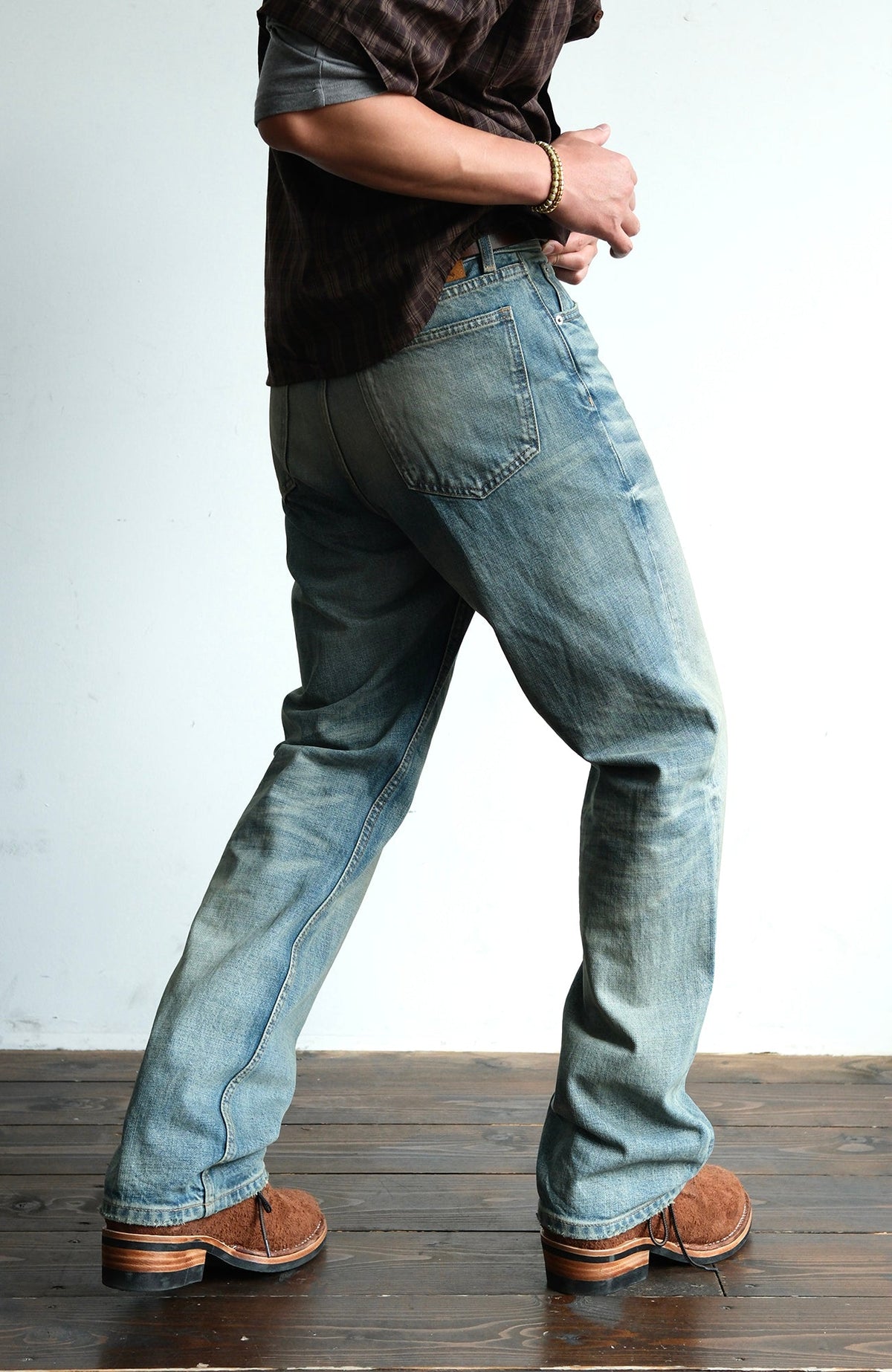 Heavyweight Washed Cotton Straight Jeans - product view 4