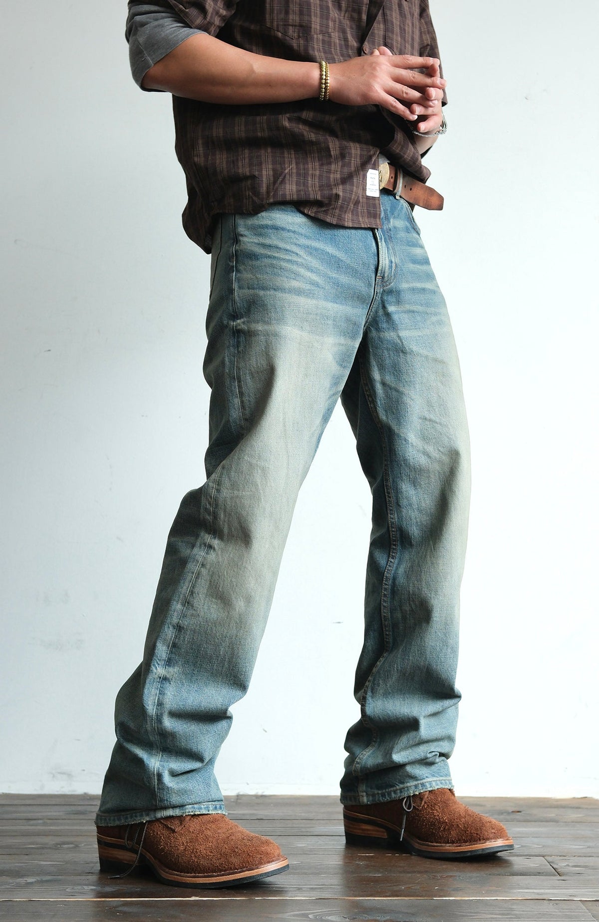 Heavyweight Washed Cotton Straight Jeans - product view 5