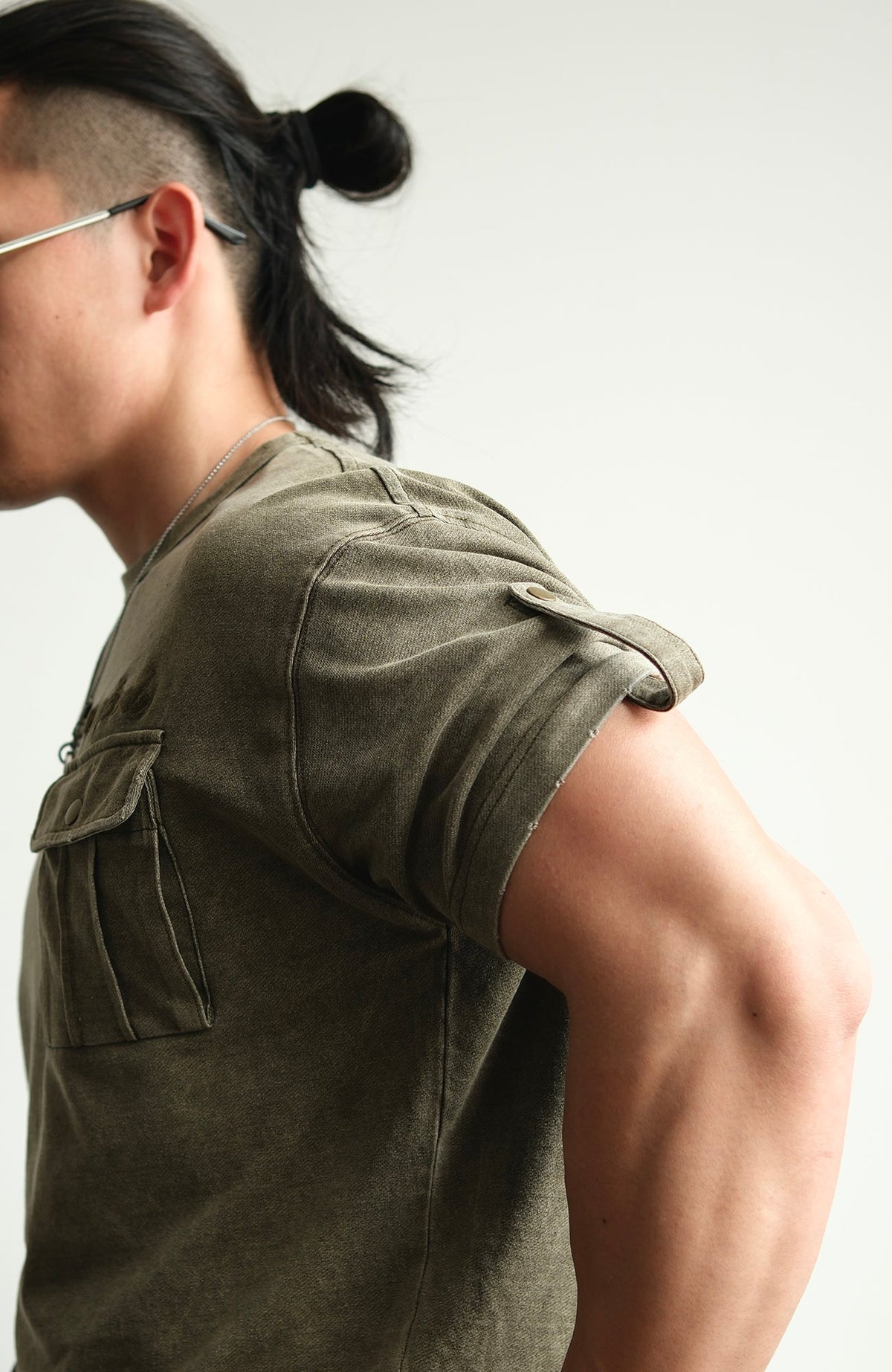 Washed Cotton Blend Pocket T-Shirt - product view 12