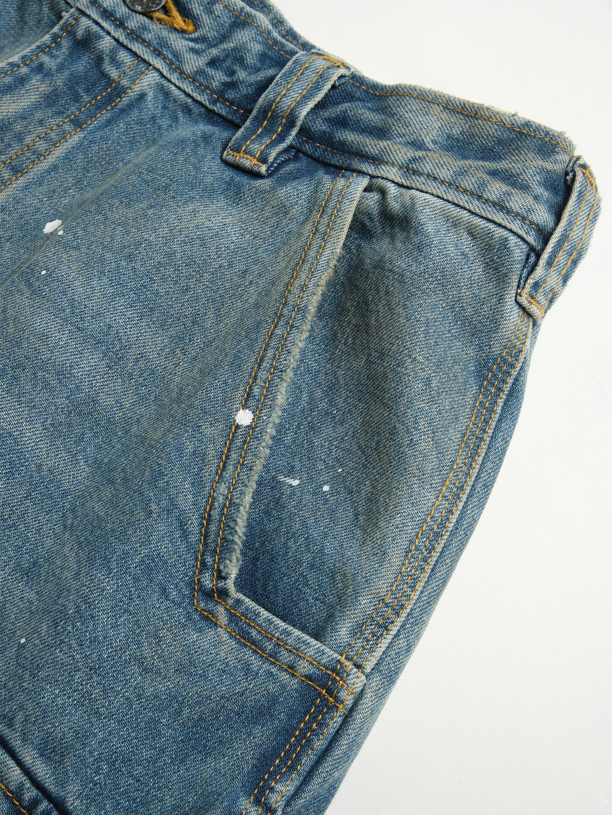Paint Splattered Denim Cargo Shorts - product view 21