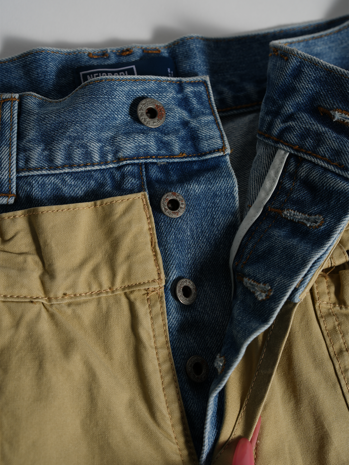 Denim Waistband Zip Hem Cargo Pants - detail or styled view 18